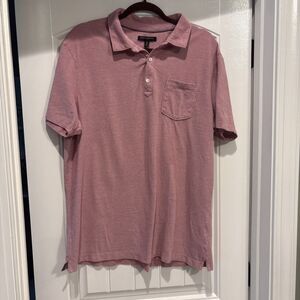 Banana Republic Men's Pink Short Sleeve Mesh Fabric Polo Shirt- XL
